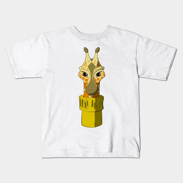 Giraffe in a Turtleneck Kids T-Shirt by IwanFonLewis